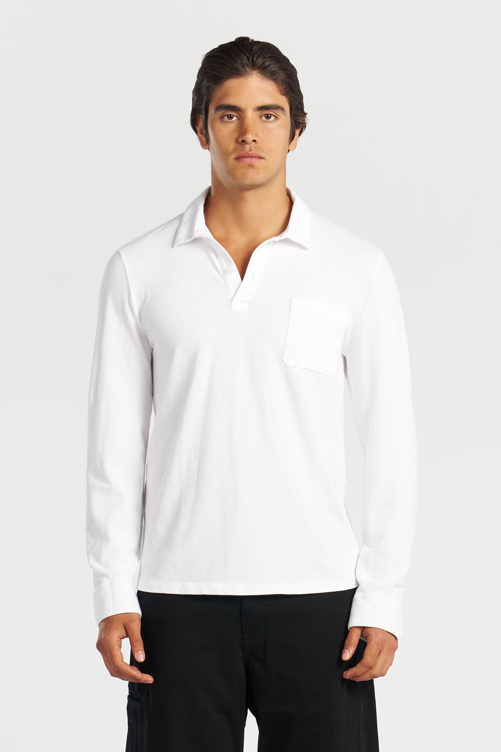 Lennon Piqué Pocket Shirt | Premium Long Sleeve Cotton Tee