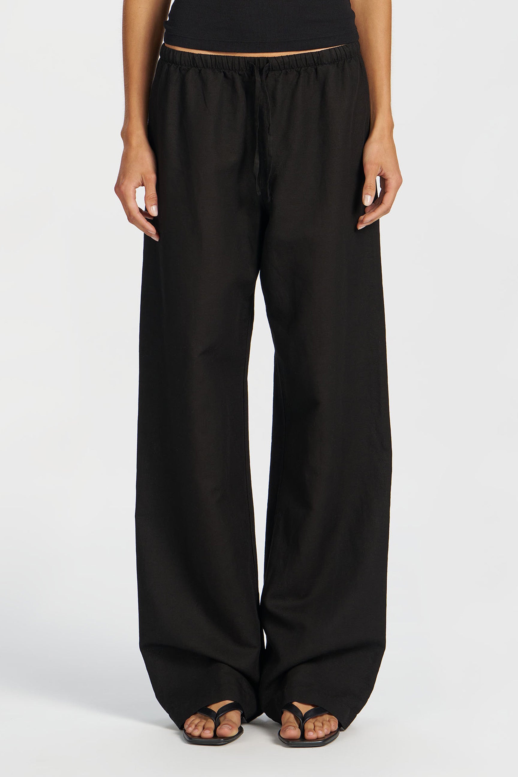 St. Barths Linen-Cotton Trouser | Women's Wide-Leg Pants – Cotton