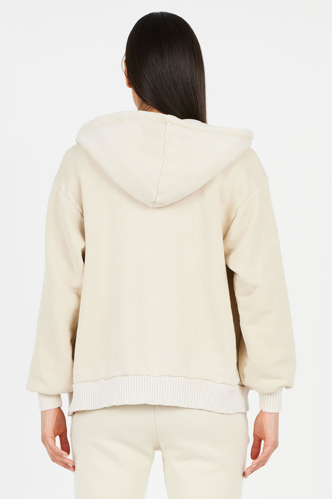 Cream zip hotsell up hoodie