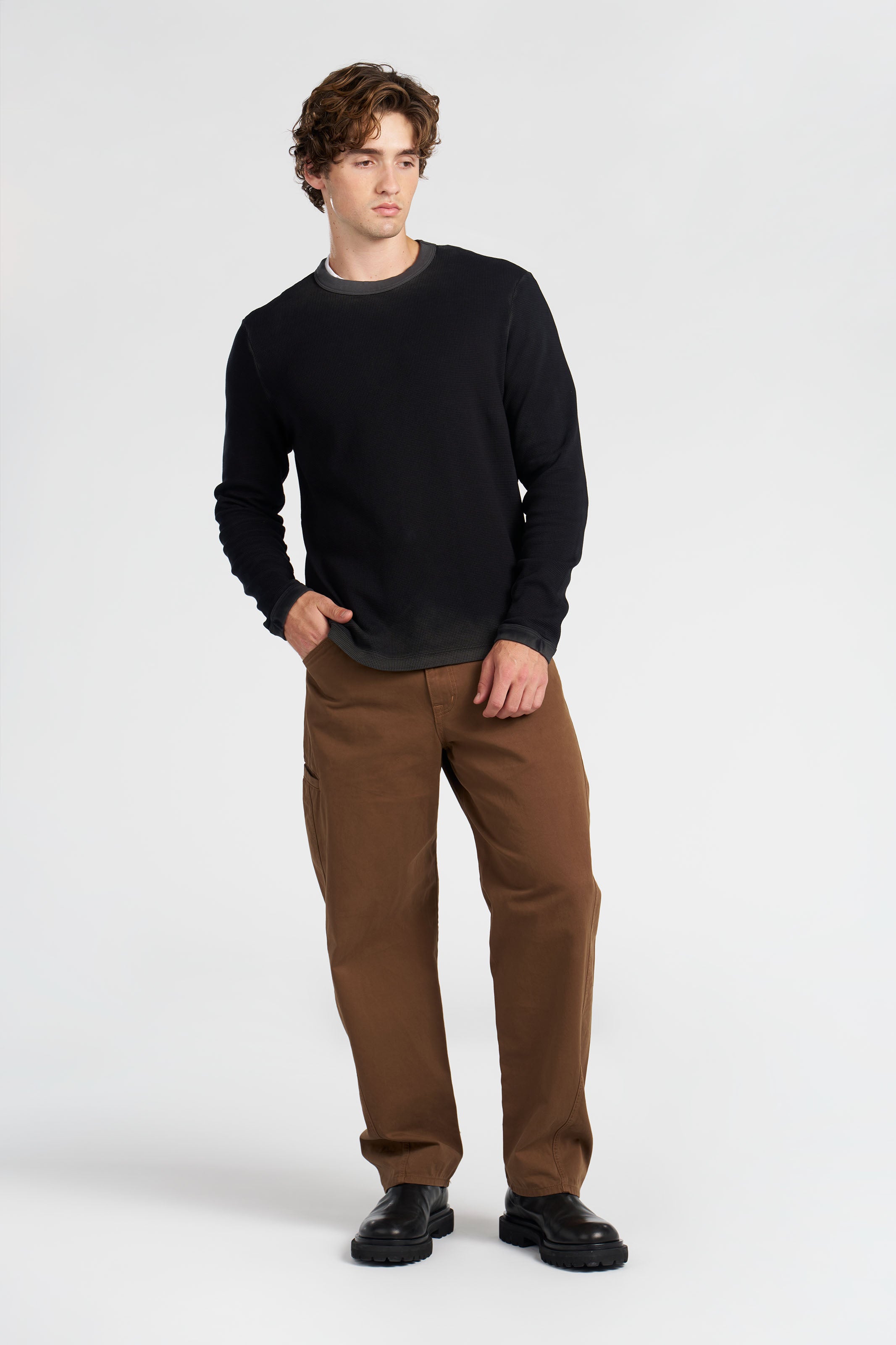 Cooper Waffle Knit Thermal | 100% Cotton Relaxed Long Sleeve