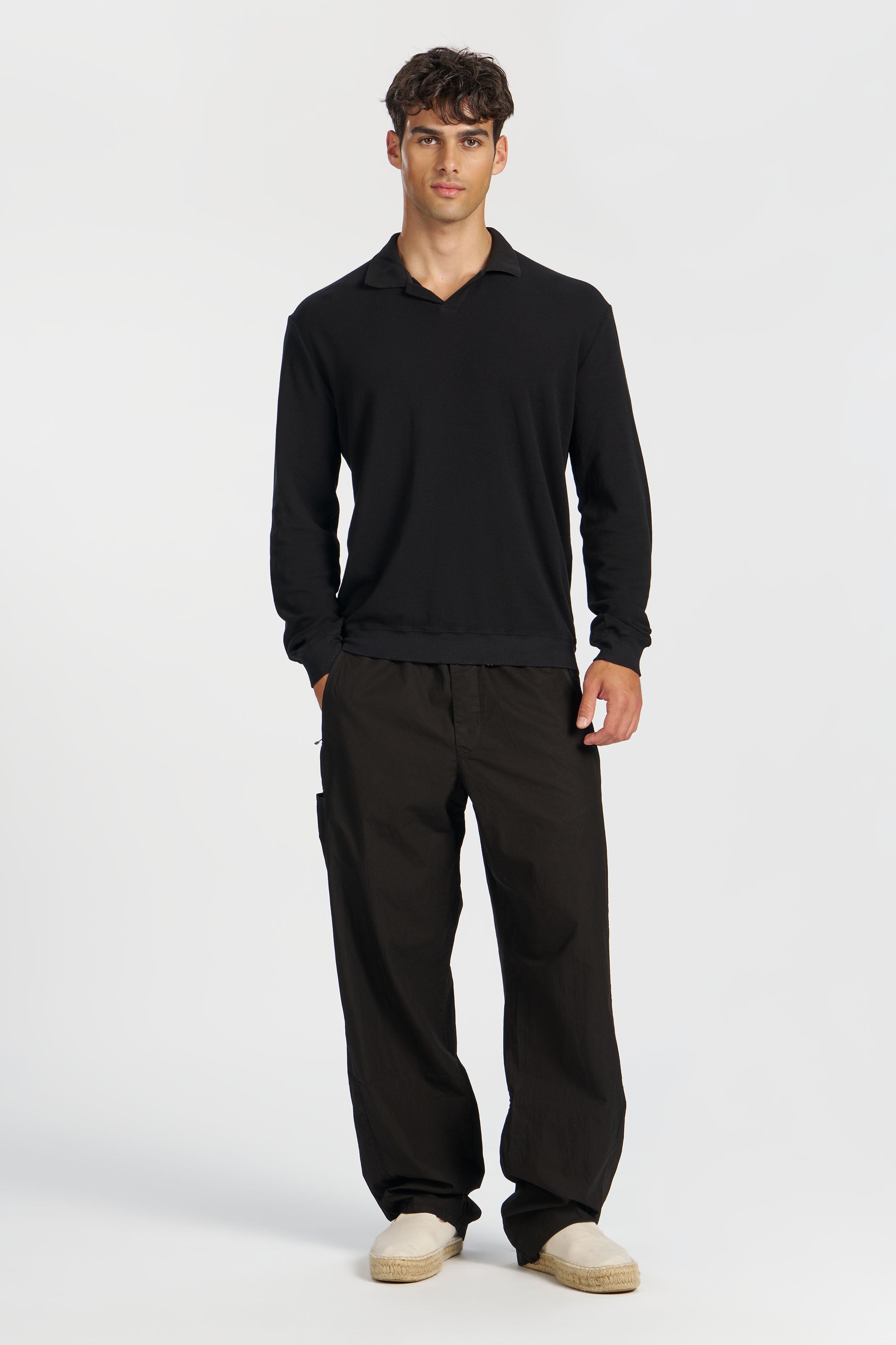 Hendrix Long Sleeve Johnny Collar Polo | Cotton Citizen