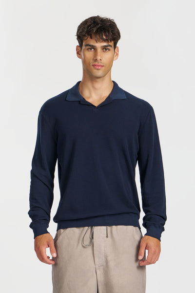 Hendrix Long Sleeve Johnny Collar Polo | Cotton Citizen