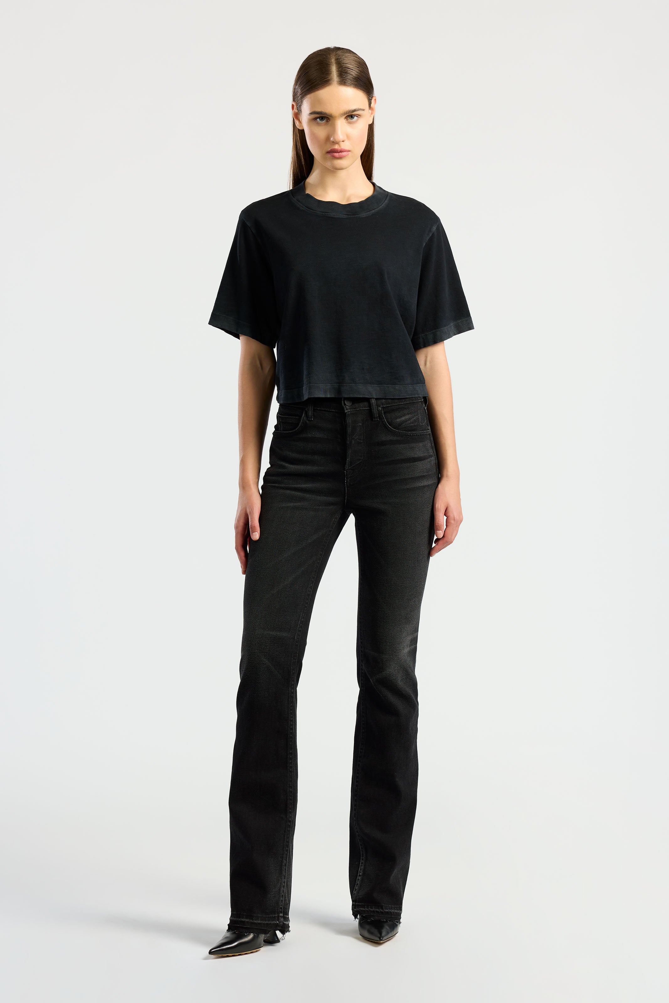Tokyo Boxy Crop Tee - Vintage Black | Cotton Citizen