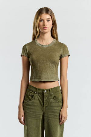 Fern military green long pants for Women