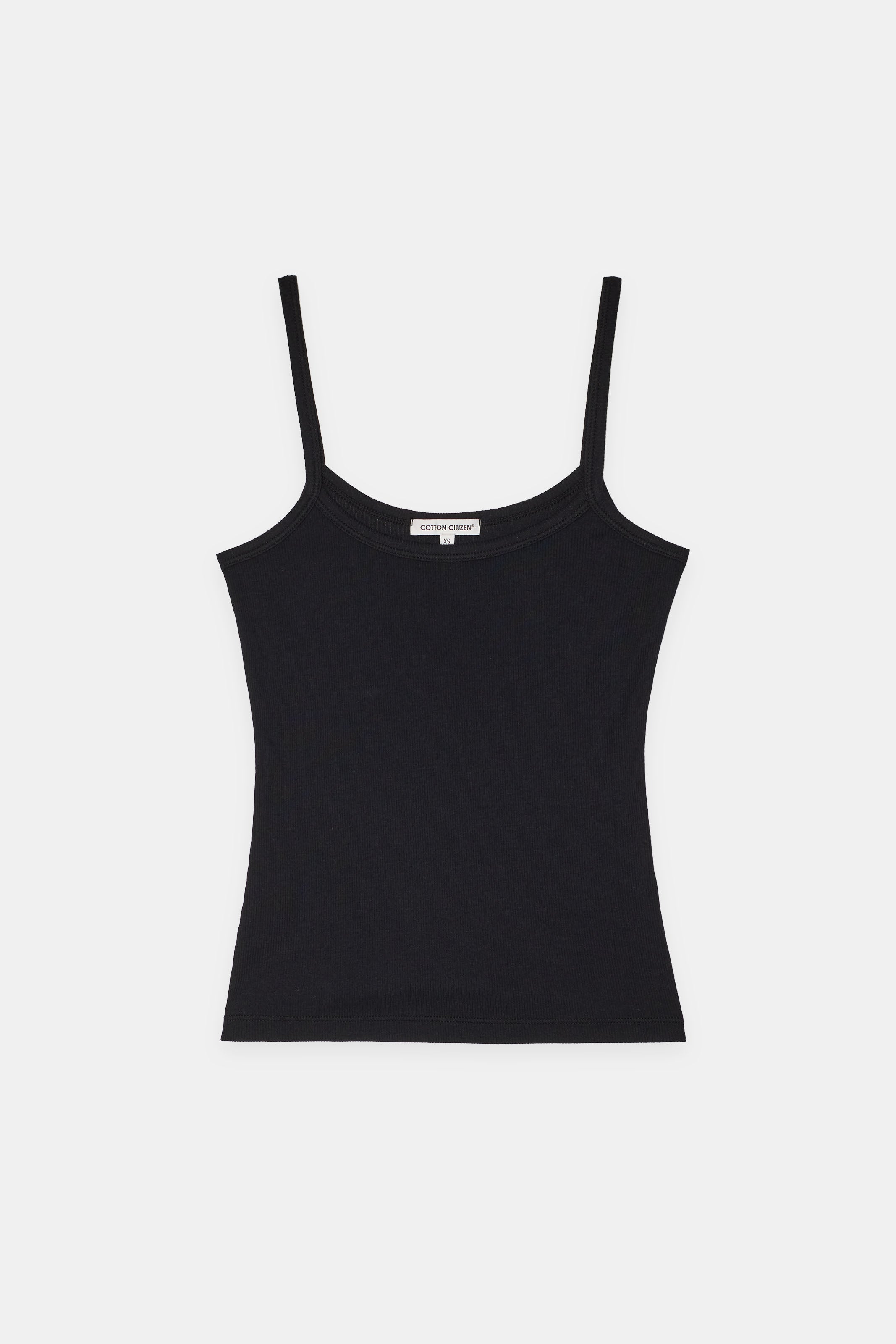 Verona Form-Fitting Ribbed Spaghetti Tank | Cotton Modal | Jet