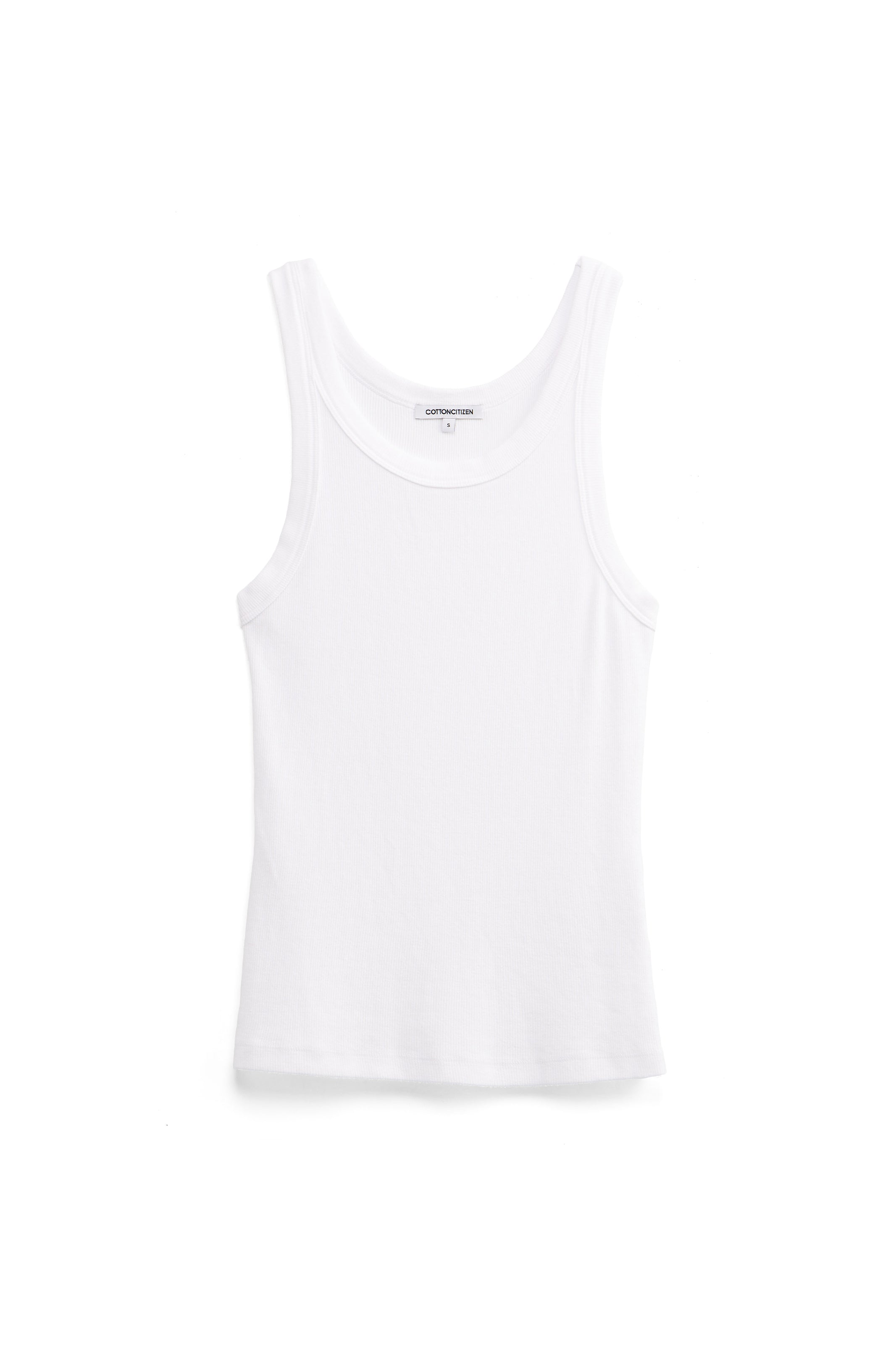 Verona Form-Fitting Ribbed Racerback Tank Top | White – Cotton Citizen