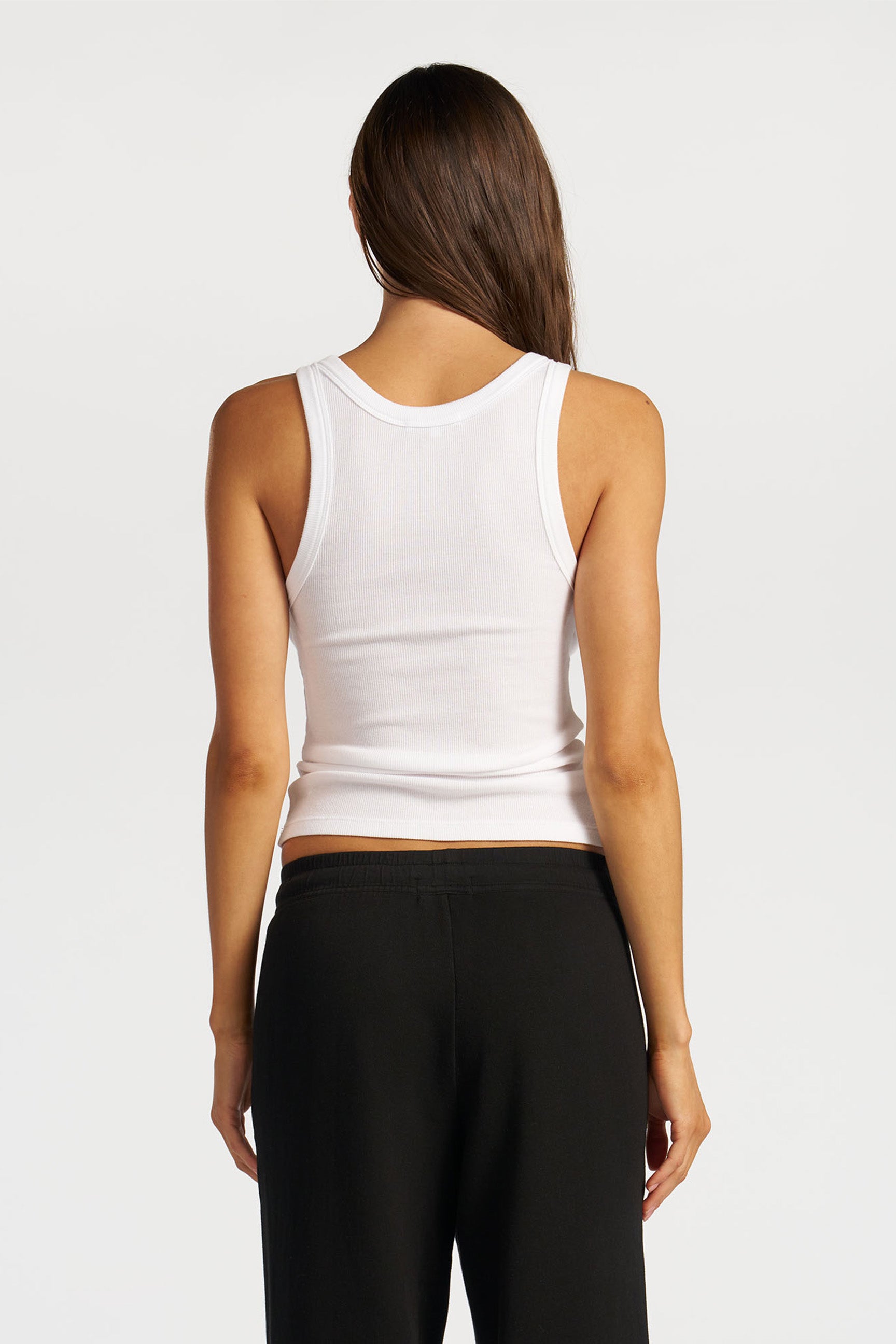 Verona Form-Fitting Ribbed Racerback Tank Top | White – Cotton Citizen