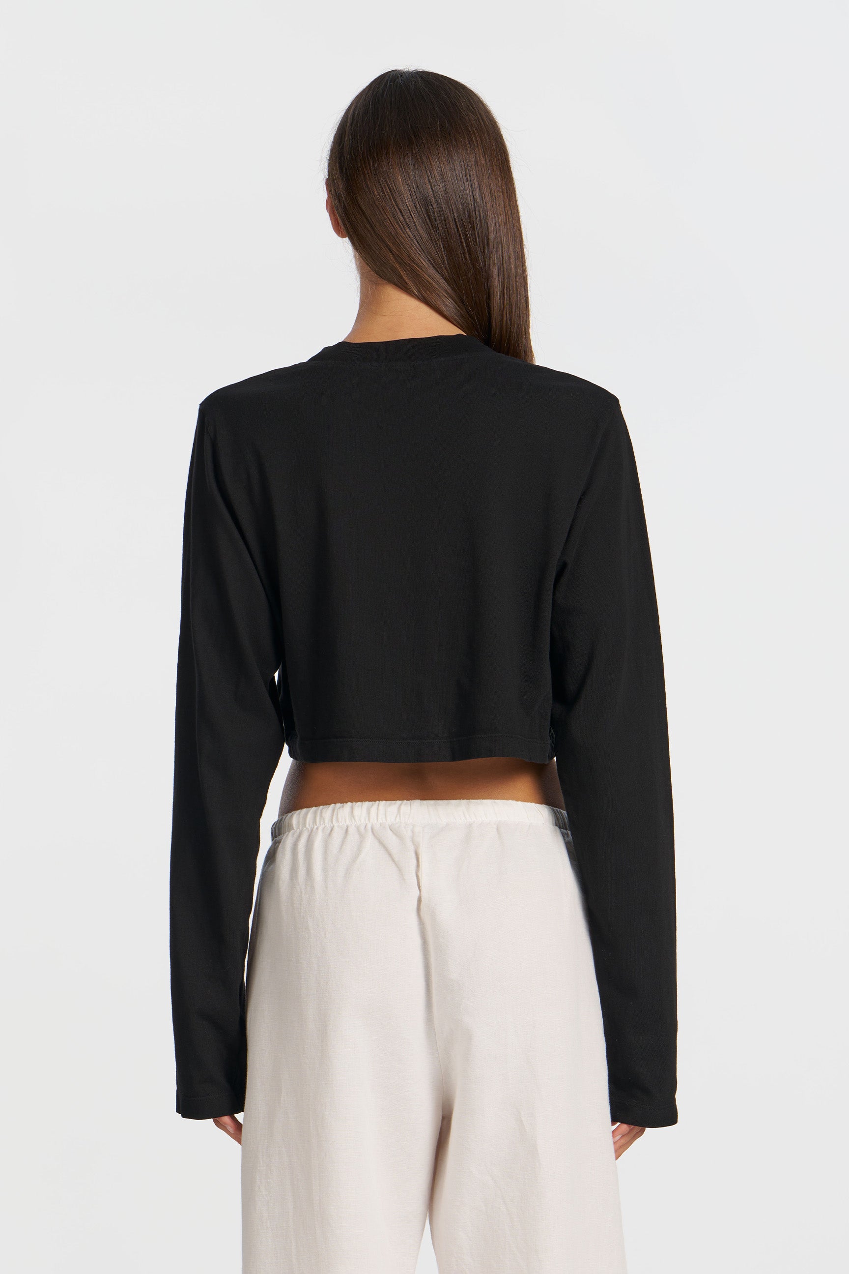 Tokyo Crop Shirt - Jet Black | Cotton Citizen