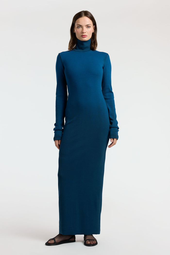 cotton citizen Verona Turtleneck Maxi Dress Harbor Cast