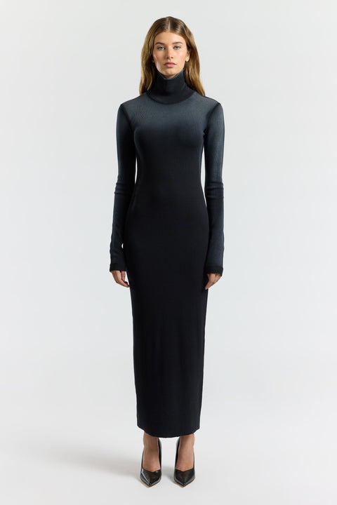 turtleneck cotton dress Knee-length Sleeveless Dress with a Short Turtleneck in Cotton shopaleena