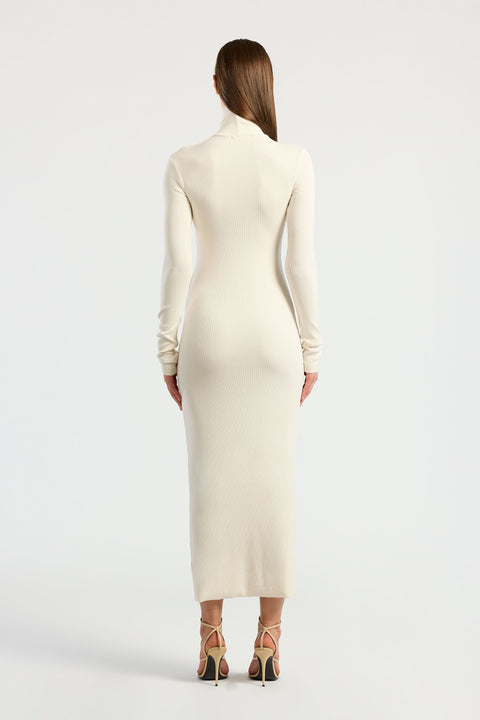 turtleneck maxi sweater dress Verona Turtleneck Maxi Dress XS / Bone