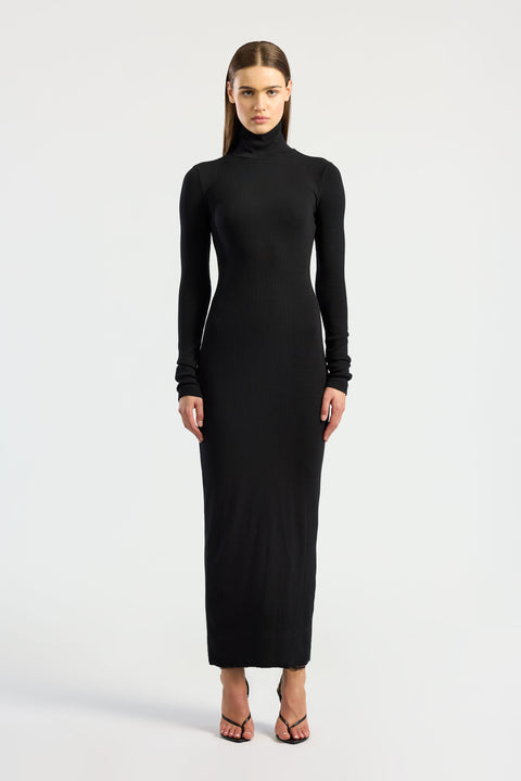 Cotton Citizen Verona Turtleneck Maxi Dress - Jet Black Cotton Citizen Verona Turtleneck Maxi Dress - Jet Black