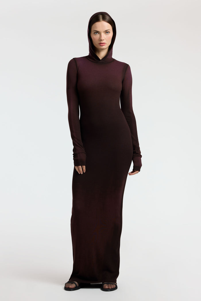 cotton citizen Verona Hoodie Dress Eggplant Cast