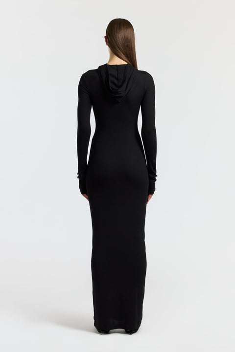 Verona Hoodie Dress L / Jet Black